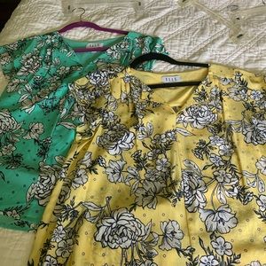2 ELLE floral shirts